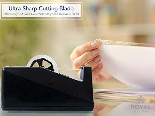 Royal Imports Desk Tape Dispenser (Fits 1" & 3" Core) Black