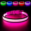 Flashseen LED Dog Collar, Light Up Dog Collar USB Rechargeable - color: Pink, size: Medium