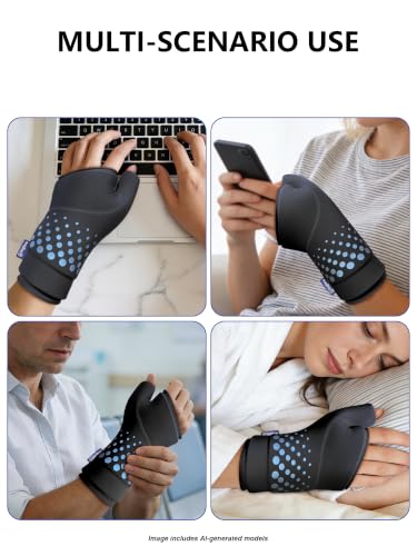 Wrist &Thumb Ice Pack Wrap-Thickened Gel for Long-Lasting Cold Compression - color: 1 Pack-black, size: L/XL