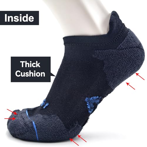 Socks Daze Men's Women's Ankle Cushioned Coolmax Running Walking Socks - color: 2 Pairs Black+2 Pairs White, size: Large-X-Large