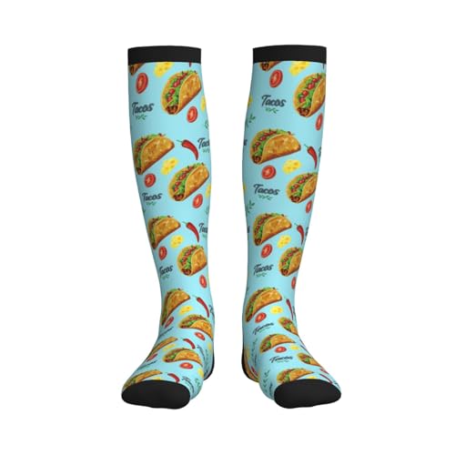 Compression Socks, Unisex 15-20 mmHg Knee High Support Socks - color: Taco