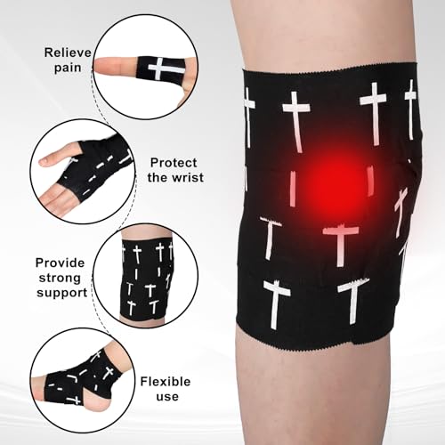Geiserailie Christian Cross Athletic Tape Religious Sport Wrap,Black - color: Black
