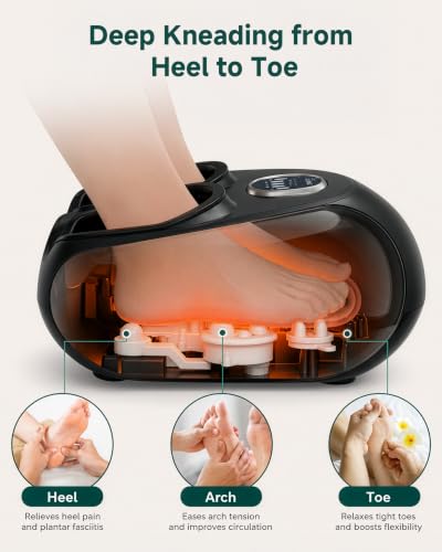 Snailax Foot Massager with Heat for Plantar Fasciitis Relief - color: Black