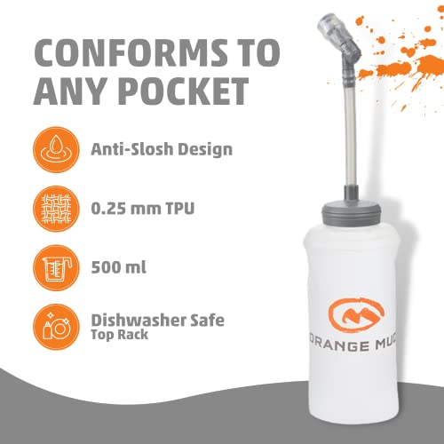 Orange Mud Soft Flask 500ml 17oz Hydration Bottle Running Trail - size: 16.9 Ounces