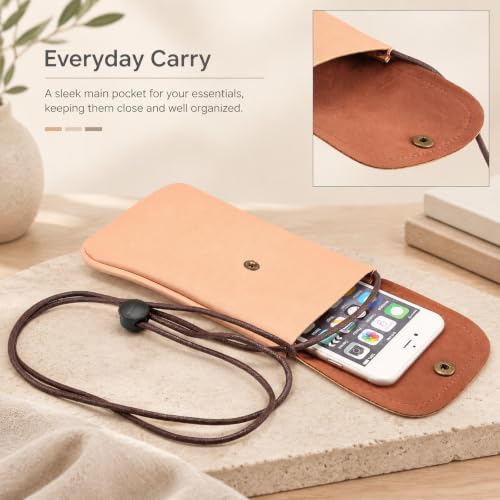 Cell Phone Neck Pouch, PU Leather Carrying Bag with Credit Card Holder Adjustable Strap, Small Travel Purse for iPhone 11 XR XS Max SE 8 7 6 Plus, Galaxy S10 S7 Edge A10 J7, Moto G6 (Pink) - color: 01 Pink