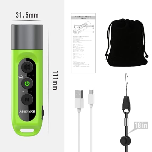 Electronic Whistle Highest IPX5 Maximum Sound 125db Battery 1000mAh Blue for Coaches Teacher, Sports Whistle - color: Light Green