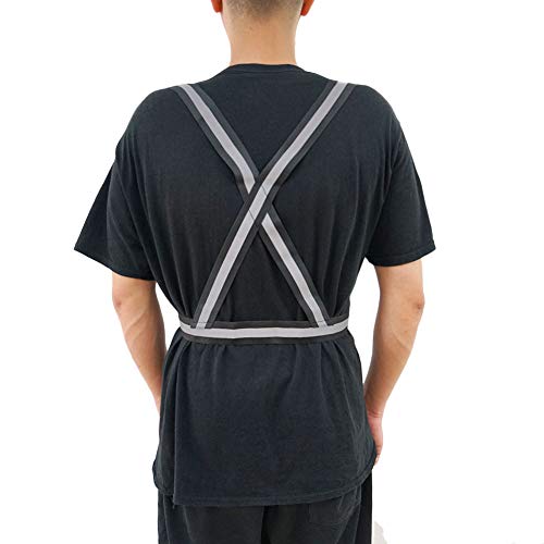 Safety Vest with 5 Pack,Reflective Belts Provides High Visibility for Men and Women,Ultralight and Comfy for Walking - color: Black