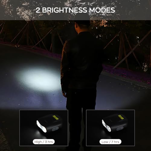 2 PC Motion Sensor Clip On Hat Light Rechargeable 90° Adjustable Waterproof