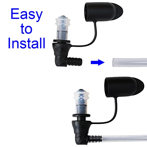 Hydration Bladder Bite Valve Replacement Mouthpiece Fit for Any Water Backpack and Most Brands, with Manual Switch Valve - color: 2 Pack 90 degree black