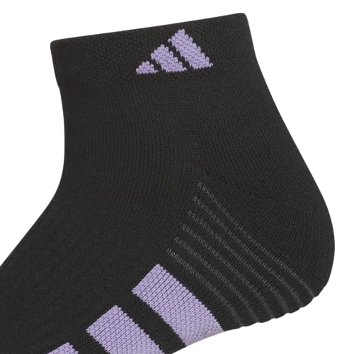 adidas Women's Cushioned Socks 3 Pairs - color: Black/Magic Lilac Purple/Power Pink/4.0/Low Cut, size: Medium, style: Low Cut
