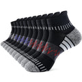 IRAMY Ankle Compression Socks for Women Men Cushioned Athletic Running Socks Plantar Fasciitis Relief 2/3/4/5/6 Pairs - color: Z-black/Red+black/White+black/Blue(5 Pairs), size: X-Large