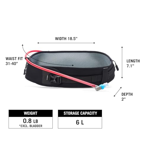USWE Zulo Hydration Hip Pack - with Organizer and Side Pockets, Bounce Free Hip Belt (6L, Yellow) - color: Yellow, size: 6L
