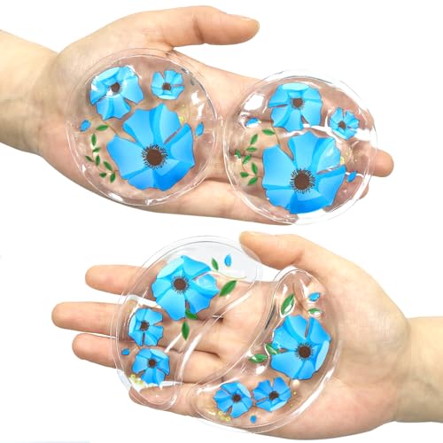 4PCS Gel Eye Ice Pack Set Reusable, Cold and Hot Compress for Eyes - color: Blue Flowers