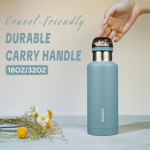 BJPKPK 32oz Insulated Water Bottle Stainless Steel Water Bottle with Handle - color: Light Blue, size: 32 Ounces