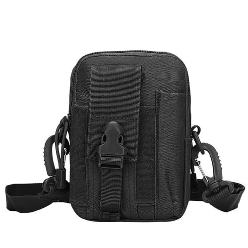 Belt Pouch, Tactical Molle Phone Pouch EDC Utility Pouches Waist Bag Packs, Small Cell Phone Holster Gear Tool Gadget Pocket for Men Running - color: Strap Black