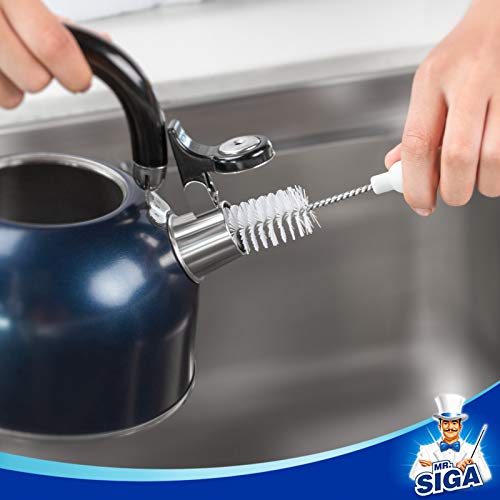 MR.SIGA 5 Pack Bottle Brush Cleaning Set with Storage Holder, White - size: 5.3 x 5.3 x 15.5 inch