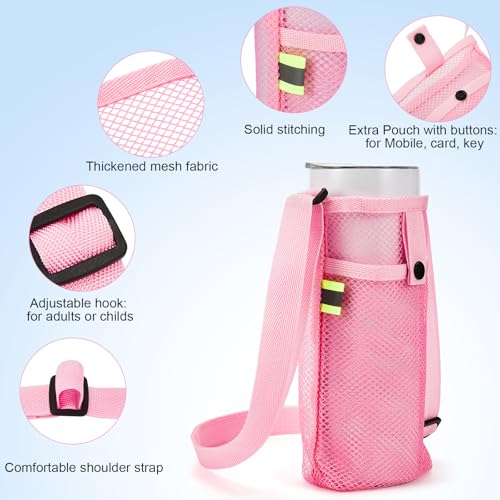 Mumufy Water Bottle Sling Holders Crossbody with Zipper Pouch Strap