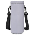 AUPET Water Bottle Sling Bag Carrier Crossbody Sleeve,Insulated Neoprene Bottle Case Holder Pouch Cover 500ML/17oz with Shoulder Strap for Walking Women Men - color: Pure Grey