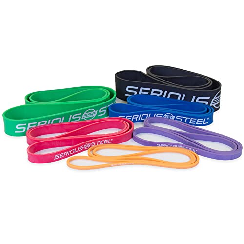 Serious Steel Fitness 32" Resistance Training Bands (Portable Exercise Band System Training Bands- Great for Individuals Under 5'10") - color: Set (#0-#5)