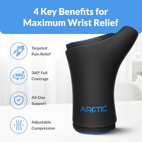Two Pack | Wearable Thumb & Wrist Ice Pack – Reusable Hot Cold Compression for Hand, Finger, Carpal Tunnel, Arthritis, and Tendonitis Relief (Large) - size: Large