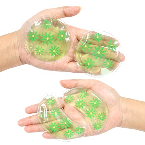 4PCS Gel Eye Ice Pack Set Reusable, Cold and Hot Compress for Eyes - color: Leaves