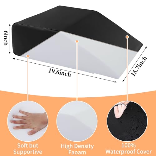 BALAPET 100% Waterproof Massage Bolsters for Under Leg for Comfort Enhancement, Leg Elevation Pillow Wedge Pillow for Massge Table, Supportive Foam Leg Pillow for Beauty Salon Sleeping, Black
