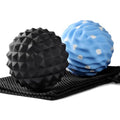 Silicone Massage Ball Set, 2 Pack Textured Fascia Balls, Mesh Bag - style: Deep-Tissue Spiky & Wave-Texture Set