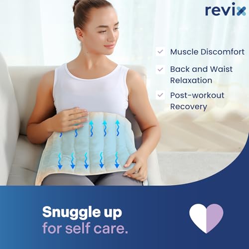 REVIX Extra Large Microwavable Heating Pad for Back, Moist Heat Wrap - color: Beige