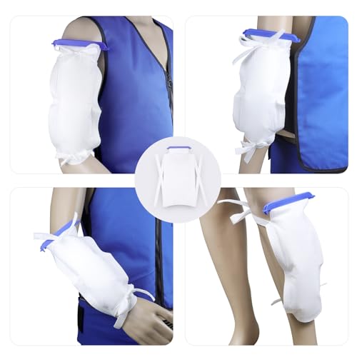 Pallesen Refillable Ice Bags with Clamp Closure – Easy-Filling Hospital Ice Pack with Soft Outer Cover, Leak-Resistant Inner Layer, Ideal for Pain Relief (5, White, Large)
