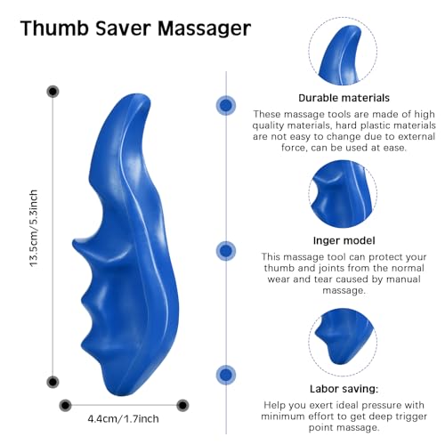 Nuanchu 2 Pcs Blue Thumb Massage Tool, Deep Tissue Massager - color: Blue