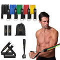 Resistance Bands with Handles, 11-Piece Exercise Band Set for Home Gym, 5 Stackable Tubes with Door Anchor, Ankle Straps and Carry Bag