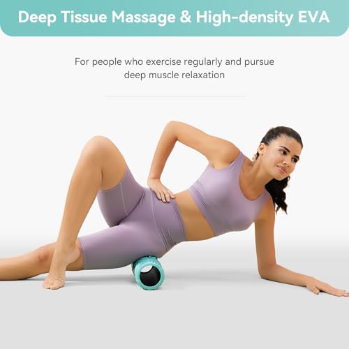 SUBCULTUREPICK 15" Foam Roller - Medium Density Deep Tissue Muscle Massage - color: Turquoise