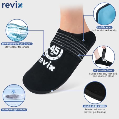 REVIX 45-Min Long-Lasting Foot Ice Wraps, Reusable Gel Ice Pack Slippers - size: Standard