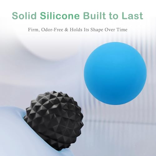 Silicone Massage Ball Set, 2 Pack Smooth & Textured with Mesh Bag - style: Smooth & Deep-Tissue Spiky Ball Set