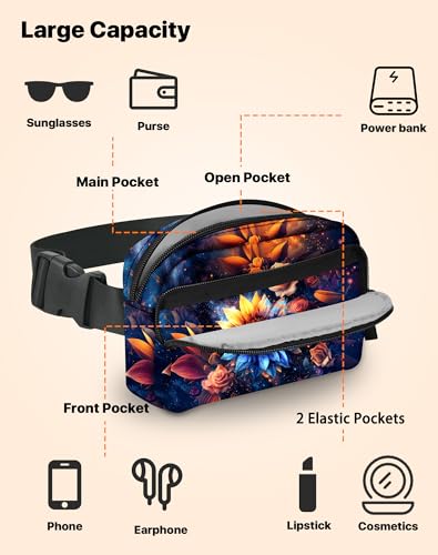 Sunflower Fanny Pack Fashion Belt Bag Lightweight Waist Pouch with Adjustable Strap Mini Crossbody Bags for Women Travel Sports Running - color: Dark Yellow