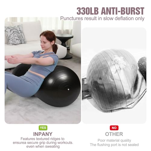 INPANY Peanut Exercise Ball for Labor, Physical Therapy & Fitness - color: Black