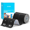 OK TAPE Kinesiology Tape 10" Precut 20 Strips Elastic Tape 2inx16ft - color: Black, size: 2 Rolls
