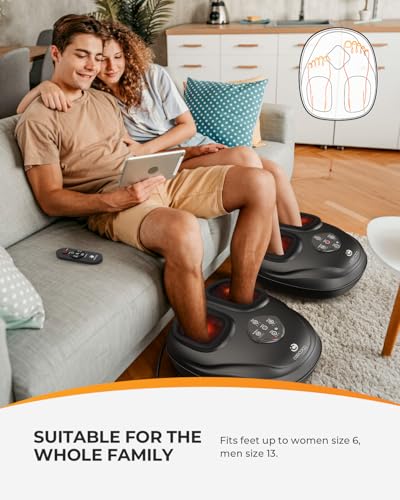 CooCoCo FSA Eligible Shiatsu Foot Massager with Heat and Remote - color: Inky