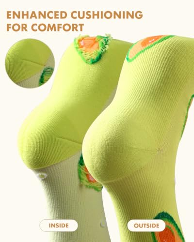 Cute Compression Socks for Women - color: Fruits, size: Small-Medium
