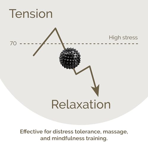 2X Spiky DBT Skill Balls | Magnetic Stress Relief Balls | Spiky Massage Balls for Relaxation, Tension Release, Focus & Mobility (Black, 1.25 inch) - color: Black, size: 1.25 Inch