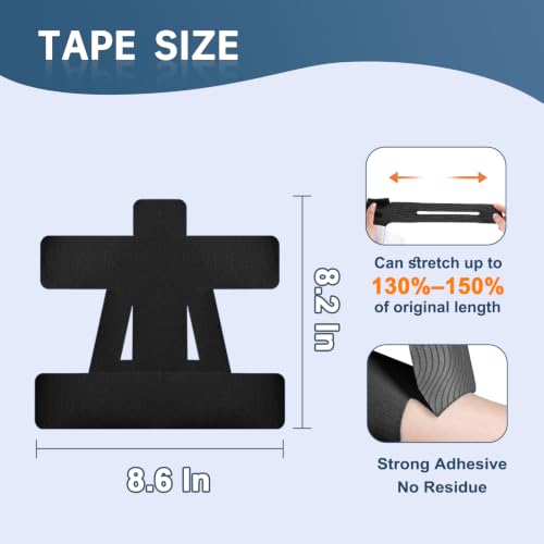 Precut Kinesiology Tape for Shoulder, 20 Pcs, Black - color: Black, size: 20 Pcs