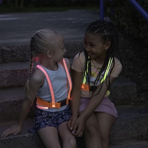 noxgear TracerJr - Child Illuminated and Reflective Safety Vest - Durable, Highly Adjustable - for Biking or Outdoor Play - size: Large