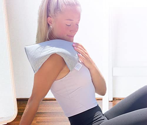SacksyThyme Microwave Heating Pad for Back, Neck, Menstrual Cramps, Shoulders, Leg Pain Relief - Hot Moist Microwavable Therapy Pack - Flaxseed Hot & Cold Pad Made in USA (Size: 12 x 7) Lavender - size: 12" x 7"