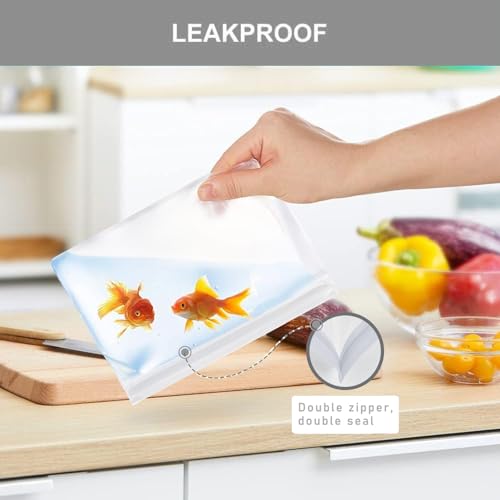 Reusable Ice Storage Bags - Set of 3, 8”x 6”x 2.5”- Ideal Reusable Ice Bag Set, Fits 6 Ice Balls & Ice Cubes, Freezer Bags, Storage Bags- Durable and BPA-Free