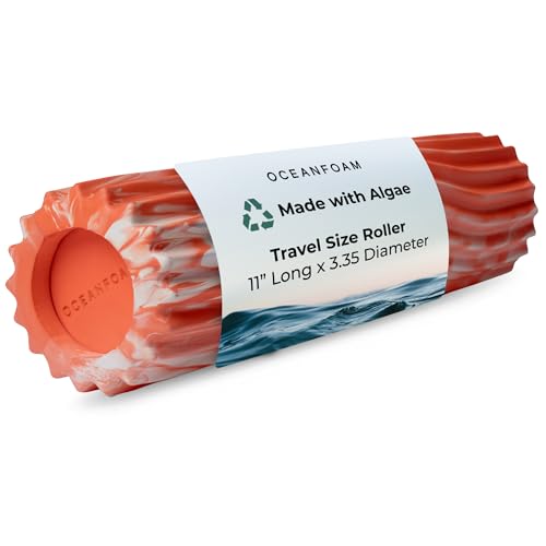 Oceanfoam Ripple Small Foam Roller for Physical Therapy (Orange Marbled)