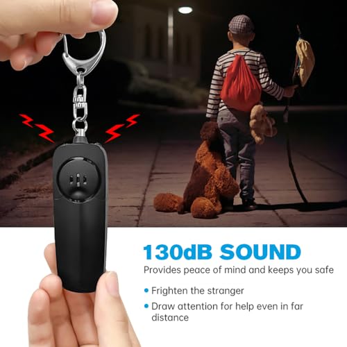 Safesound Personal Alarm - 130dB Self Defense Rechargeable Security Keychain for Women Girls Kids Elderly (White, 1)
