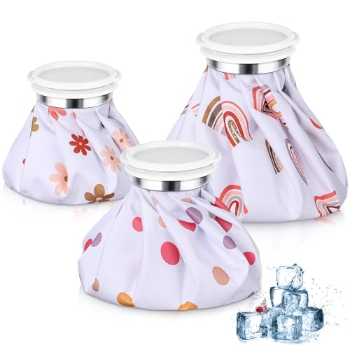 Nuanchu 3 Pcs Reusable Ice Bags for Injuries Hot Cold Pack, Boho Rainbow - style: Boho Rainbow