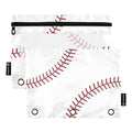 Baseball Pencil Pouches for 3 Ring Binder 2 Pack - color: Baseball