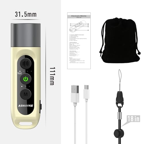 Electronic Whistle Highest IPX5 Maximum Sound 125db Battery 1000mAh Blue for Coaches Teacher, Sports Whistle - color: Tan
