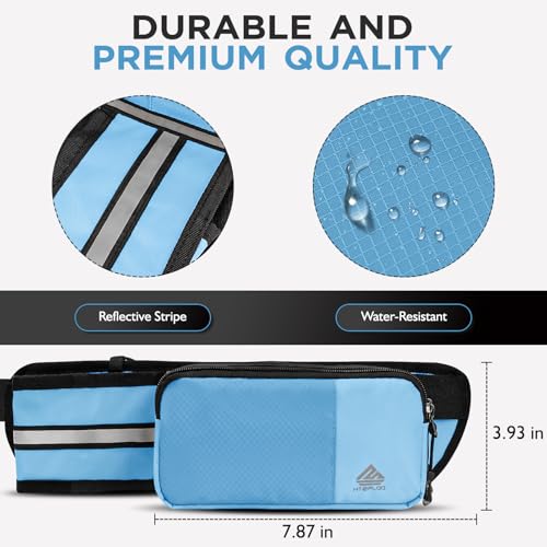 Fanny Pack for Women Men with Water Bottle Holder,Waist Bag for Hiking,Travel,Running,Dog Walking,Workout,Cycling (Light Blue) - color: Light Blue